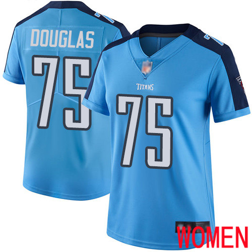 Tennessee Titans Limited Light Blue Women Jamil Douglas Jersey NFL Football #75 Rush Vapor Untouchable->women nfl jersey->Women Jersey